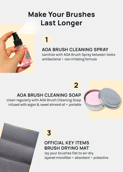 AOA Hero Brush Set + Silicone Travel Case